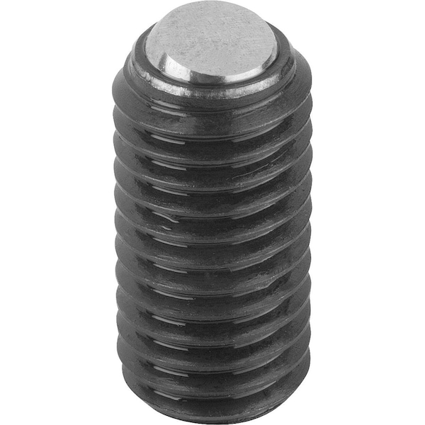 Ball-End Thrust Screw Wo Head, Form:B Ball Steel, M12, L=30, 2, Carbon Steel, Comp:Ball-Bearing Steel